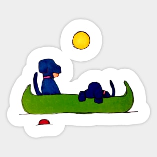 Canoe Dogs Sticker